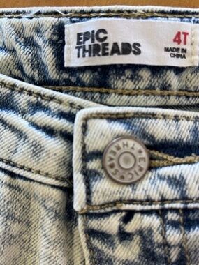 Epic Threads Faded Acid-Wash Denim Jeans - Blue and Off-White